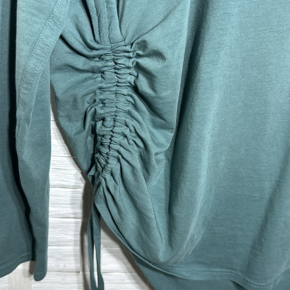 Lululemon Pima Cotton Side-Cinch Long Sleeve Shirt-Tidewater Teal See Sizing - Picture 6 of 9